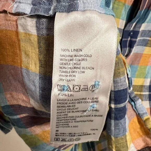 Tommy Bahama Linen Shirt Long Sleeve Button Down Blue Colorful Men's size XXL - Picture 8 of 9